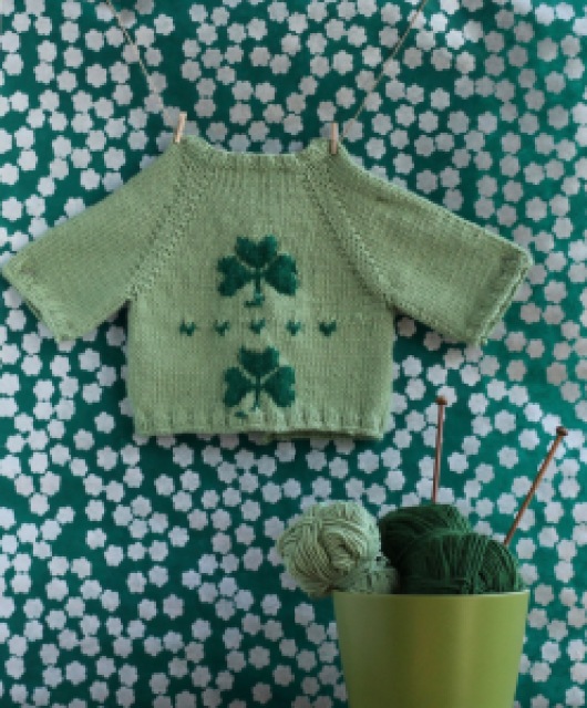 free baby cardigan knitting pattern for st. patrick's day